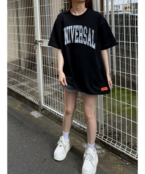 MEN'S BIGI / メンズビギ Tシャツ | ユニバーサルオーバーオール別注ビンテージ加工プリントTシャツ | 詳細11