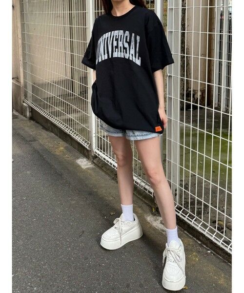 MEN'S BIGI / メンズビギ Tシャツ | ユニバーサルオーバーオール別注ビンテージ加工プリントTシャツ | 詳細10