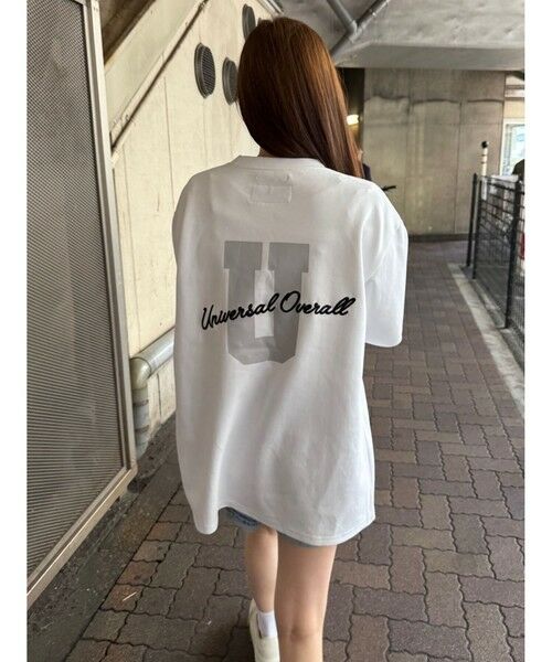 MEN'S BIGI / メンズビギ Tシャツ | ユニバーサルオーバーオール別注バックプリントロゴししゅうポケットTシャツ（ホワイト）