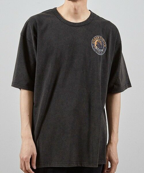 MEN'S BIGI / メンズビギ Tシャツ | ビンテージサークルロゴピグメントTシャツ（ブラック）