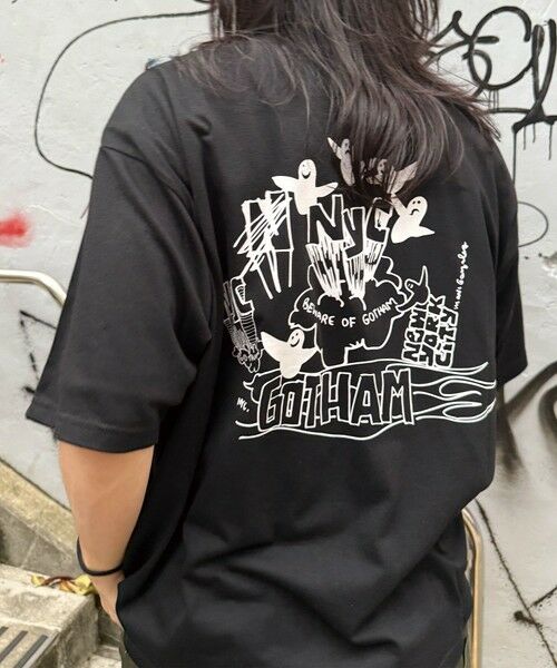 MEN'S BIGI / メンズビギ Tシャツ | 【MARK GONZALES/マークゴンザレス 別注】ロゴプリントオーバーサイズTシャツ（ブラック）