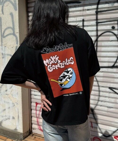 MEN'S BIGI / メンズビギ Tシャツ | 【MARK GONZALES/マークゴンザレス 別注】ロゴプリントオーバーサイズTシャツ（ブラック）