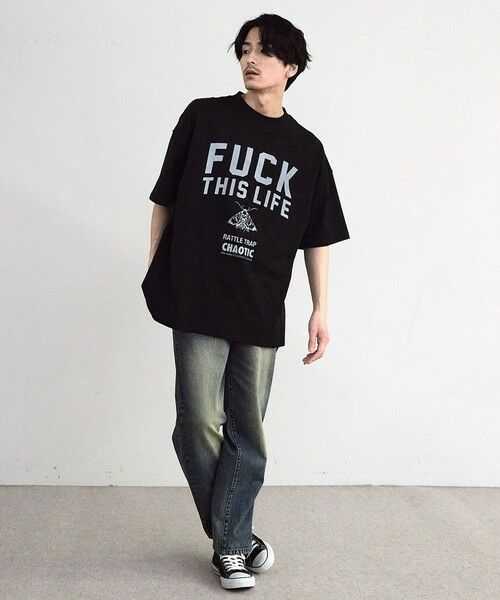 MEN'S BIGI / メンズビギ Tシャツ | 【CHAOTIC】別注FUCK THIS LIFEプリントオーバーサイズTシャツ | 詳細7
