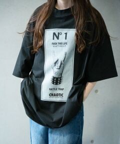 MEN'S BIGI / メンズビギ Tシャツ | 【CHAOTIC】別注メロイックサインプリントオーバーサイズTシャツ
