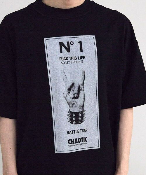 MEN'S BIGI / メンズビギ Tシャツ | 【CHAOTIC】別注メロイックサインプリントオーバーサイズTシャツ | 詳細9