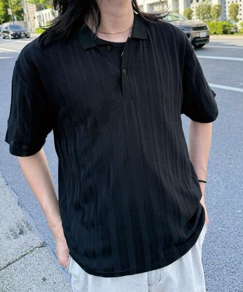 MEN'S BIGI / メンズビギ ポロシャツ | ストライプシアーポロシャツ | 詳細11