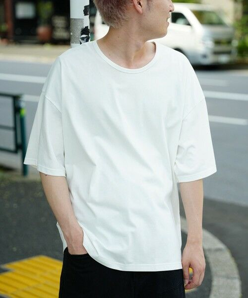 MEN'S BIGI / メンズビギ Tシャツ | COOLMAX OVER SIZE TEE/吸汗速乾クールマックスオーバーサイズTシャツ（ホワイト）