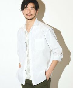 MEN'S BIGI / メンズビギ シャツ・ブラウス | ポリエステルカチオン七分袖ワイドカラーシャツ
