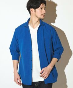 MEN'S BIGI / メンズビギ シャツ・ブラウス | ポリエステルカチオン七分袖ワイドカラーシャツ