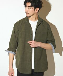 MEN'S BIGI / メンズビギ シャツ・ブラウス | ポリエステルカチオン七分袖ワイドカラーシャツ
