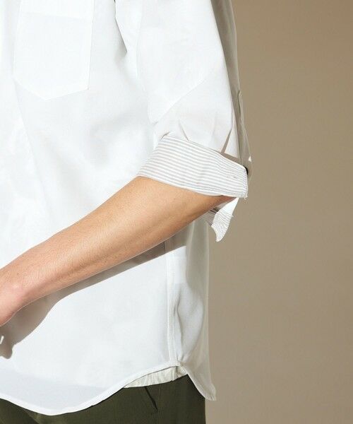 MEN'S BIGI / メンズビギ シャツ・ブラウス | ポリエステルカチオン七分袖ワイドカラーシャツ | 詳細7