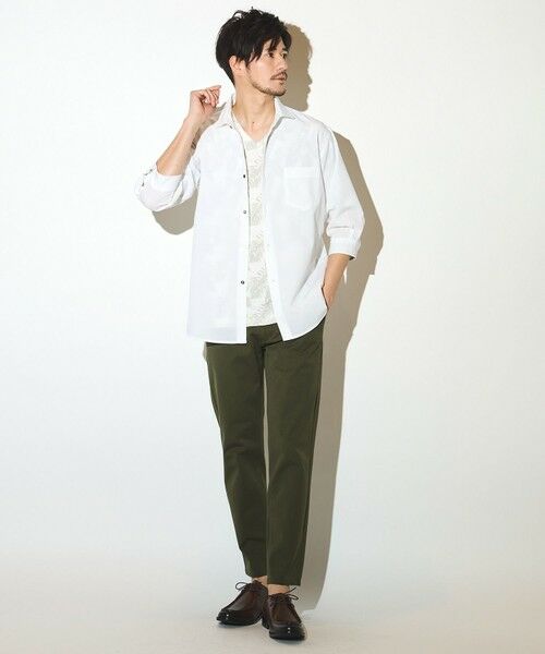 MEN'S BIGI / メンズビギ シャツ・ブラウス | ポリエステルカチオン七分袖ワイドカラーシャツ | 詳細8