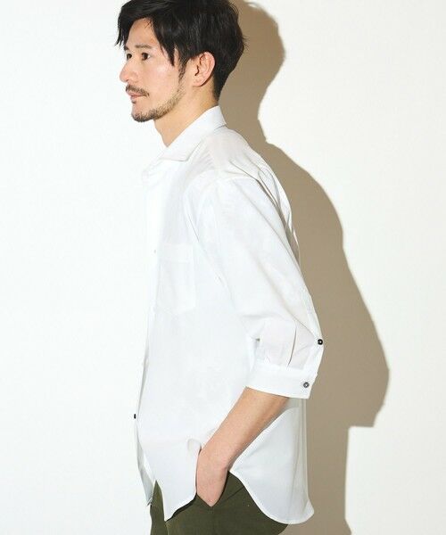 MEN'S BIGI / メンズビギ シャツ・ブラウス | ポリエステルカチオン七分袖ワイドカラーシャツ | 詳細2