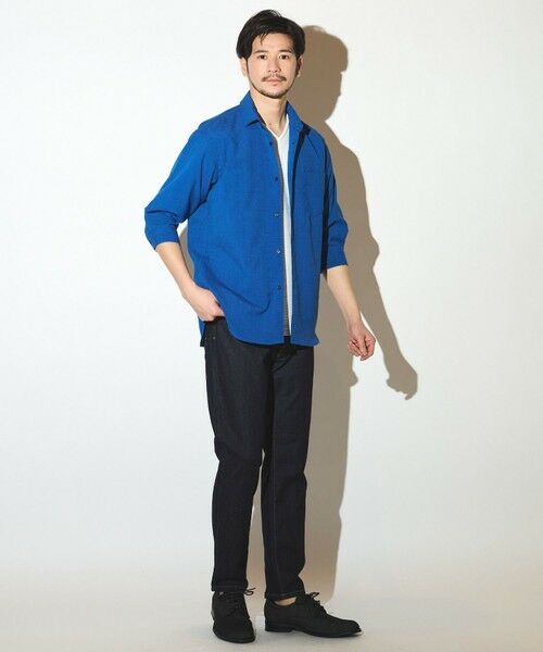 MEN'S BIGI / メンズビギ シャツ・ブラウス | ポリエステルカチオン七分袖ワイドカラーシャツ | 詳細13