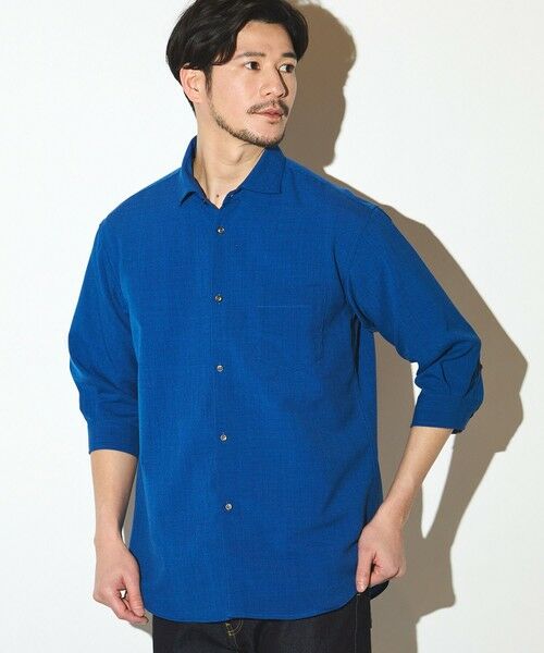 MEN'S BIGI / メンズビギ シャツ・ブラウス | ポリエステルカチオン七分袖ワイドカラーシャツ | 詳細9