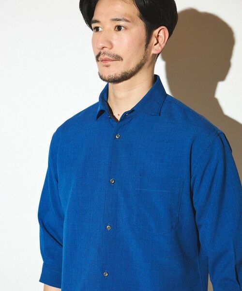 MEN'S BIGI / メンズビギ シャツ・ブラウス | ポリエステルカチオン七分袖ワイドカラーシャツ | 詳細12
