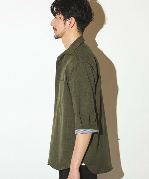 MEN'S BIGI / メンズビギ シャツ・ブラウス | ポリエステルカチオン七分袖ワイドカラーシャツ | 詳細17