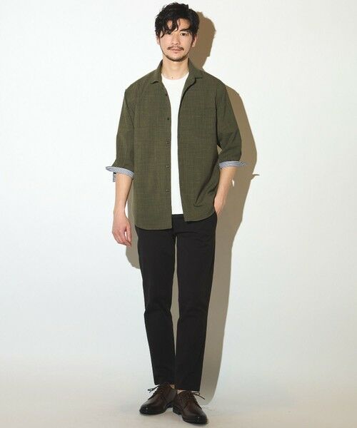 MEN'S BIGI / メンズビギ シャツ・ブラウス | ポリエステルカチオン七分袖ワイドカラーシャツ | 詳細19