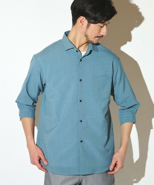 MEN'S BIGI / メンズビギ シャツ・ブラウス | ポリエステルカチオン七分袖ワイドカラーシャツ | 詳細20
