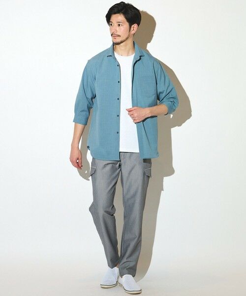 MEN'S BIGI / メンズビギ シャツ・ブラウス | ポリエステルカチオン七分袖ワイドカラーシャツ | 詳細23