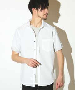 MEN'S BIGI / メンズビギ シャツ・ブラウス | ポリエステルカチオン半袖ワイドカラーシャツ