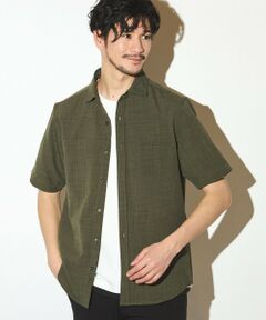 MEN'S BIGI / メンズビギ シャツ・ブラウス | ポリエステルカチオン半袖ワイドカラーシャツ