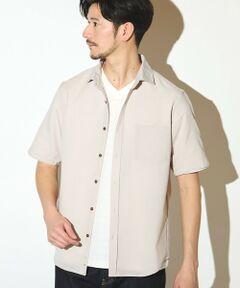 MEN'S BIGI / メンズビギ シャツ・ブラウス | ポリエステルカチオン半袖ワイドカラーシャツ