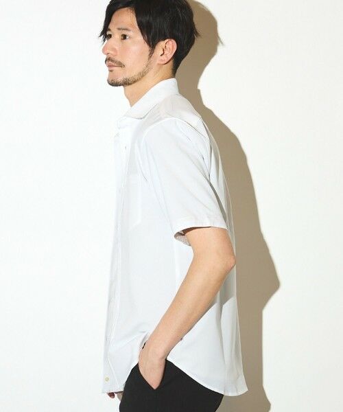 MEN'S BIGI / メンズビギ シャツ・ブラウス | ポリエステルカチオン半袖ワイドカラーシャツ | 詳細1