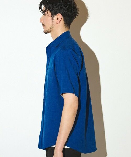 MEN'S BIGI / メンズビギ シャツ・ブラウス | ポリエステルカチオン半袖ワイドカラーシャツ | 詳細4