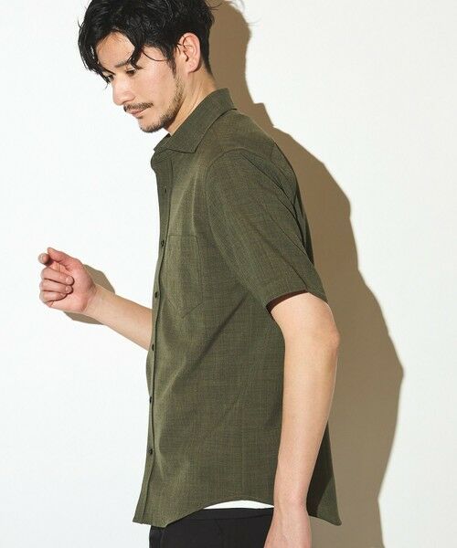 MEN'S BIGI / メンズビギ シャツ・ブラウス | ポリエステルカチオン半袖ワイドカラーシャツ | 詳細10