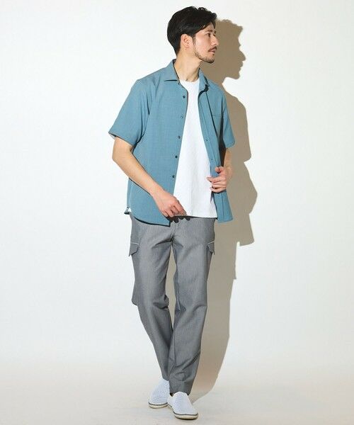 MEN'S BIGI / メンズビギ シャツ・ブラウス | ポリエステルカチオン半袖ワイドカラーシャツ | 詳細15