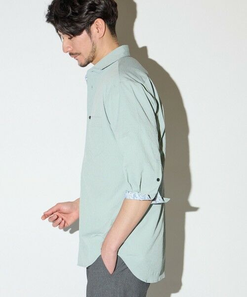 MEN'S BIGI / メンズビギ シャツ・ブラウス | 楊柳ワッシャー七分袖ワイドカラーシャツ | 詳細15