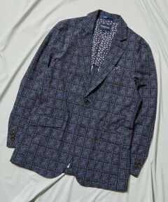 MEN'S BIGI / メンズビギ テーラードジャケット | ポリエステルサッカーチェック柄テーラードジャケット