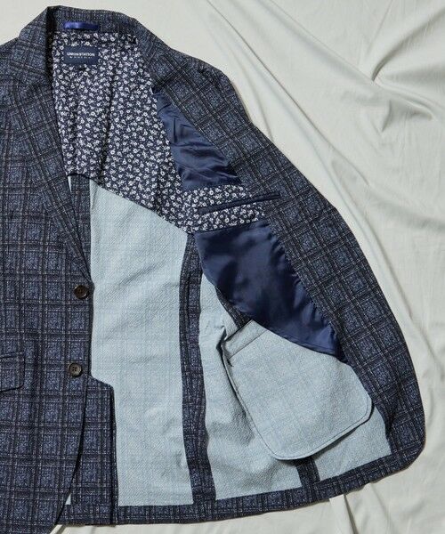 MEN'S BIGI / メンズビギ テーラードジャケット | ポリエステルサッカーチェック柄テーラードジャケット | 詳細14
