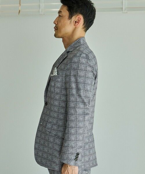 MEN'S BIGI / メンズビギ テーラードジャケット | ポリエステルサッカーチェック柄テーラードジャケット | 詳細17