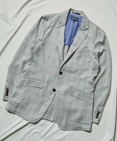 MEN'S BIGI / メンズビギ テーラードジャケット | T/Rウインドウペンチェックテーラードジャケット（グレーチェック）