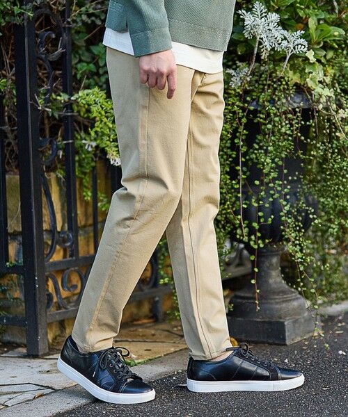 MEN'S BIGI / メンズビギ チノ・ワークパンツ | 360度ストレッチテーパードスリムパンツ/カラーパンツ（ベージュ）