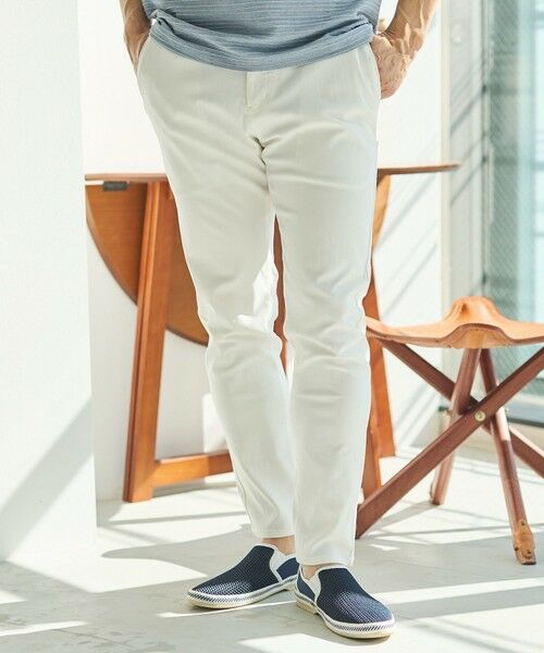 MEN'S BIGI / メンズビギ スラックス・ドレスパンツ | ハイパーストレッチヘリンボンスラックス（ホワイト）