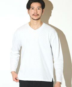 MEN'S BIGI / メンズビギ Tシャツ | リンクスジャガードVネックロンT