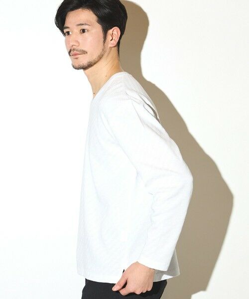 MEN'S BIGI / メンズビギ Tシャツ | リンクスジャガードVネックロンT | 詳細1