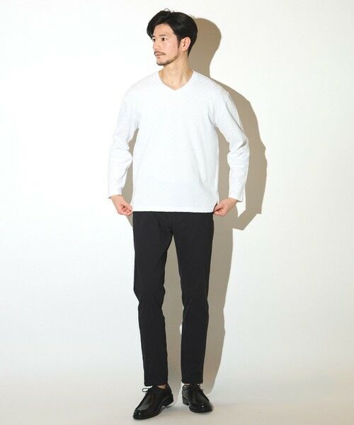 MEN'S BIGI / メンズビギ Tシャツ | リンクスジャガードVネックロンT | 詳細3