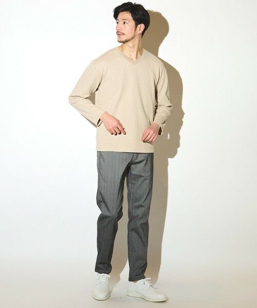 MEN'S BIGI / メンズビギ Tシャツ | リンクスジャガードVネックロンT | 詳細6