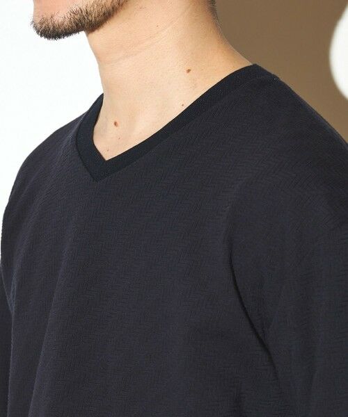 MEN'S BIGI / メンズビギ Tシャツ | リンクスジャガードVネックロンT | 詳細9