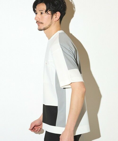 MEN'S BIGI / メンズビギ Tシャツ | ポリエステルポンチ×梨地クルーネックTシャツ | 詳細1