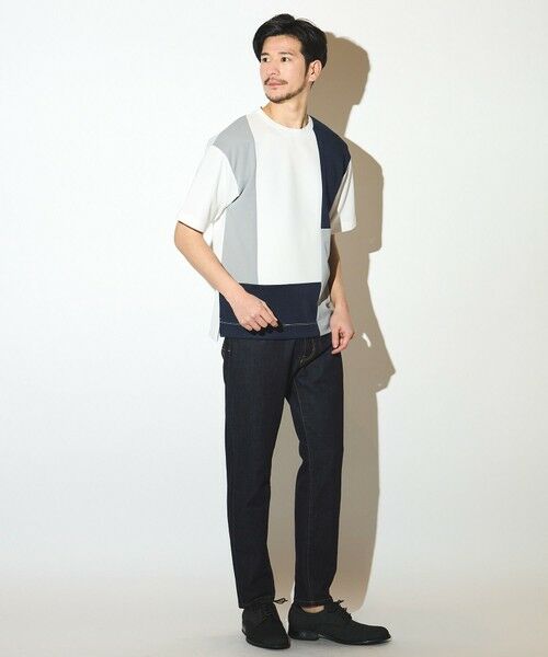 MEN'S BIGI / メンズビギ Tシャツ | ポリエステルポンチ×梨地クルーネックTシャツ | 詳細6