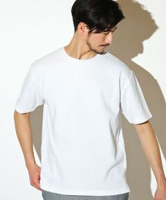 MEN'S BIGI / メンズビギ Tシャツ | シェブロン柄リンクスジャガードクルーT