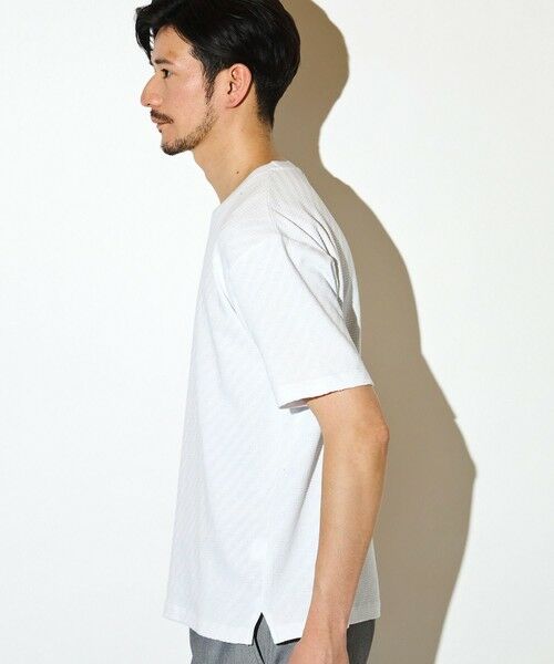 MEN'S BIGI / メンズビギ Tシャツ | シェブロン柄リンクスジャガードクルーT | 詳細1