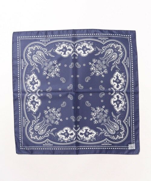 MEN'S BIGI / メンズビギ バンダナ・スカーフ | イタリアンスカーフ（ネイビー系）