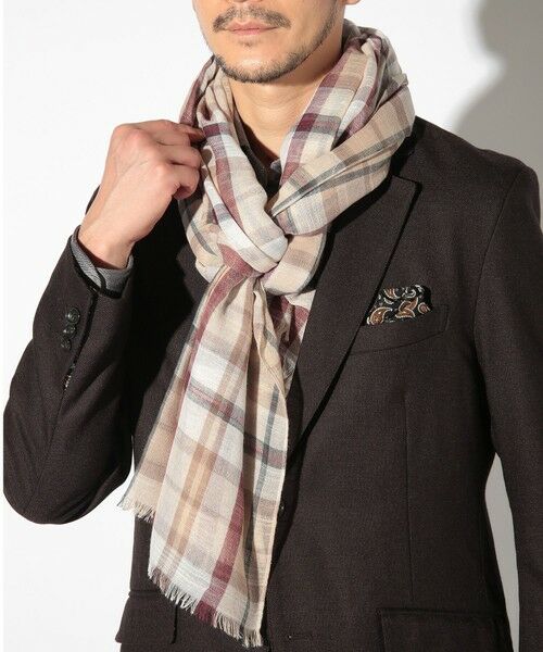 MEN'S BIGI / メンズビギ マフラー・ショール・スヌード・ストール | チェック柄ストール | 詳細2