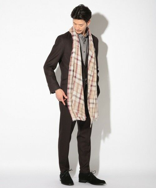 MEN'S BIGI / メンズビギ マフラー・ショール・スヌード・ストール | チェック柄ストール | 詳細4